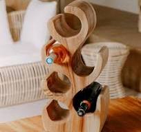 porte bouteille en bois original